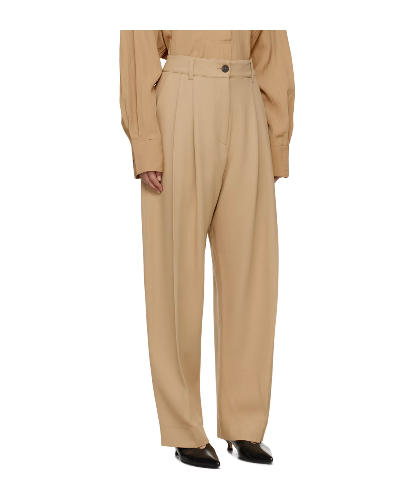 Shop Studio Nicholson Acuna High-waisted Trousers In Brown