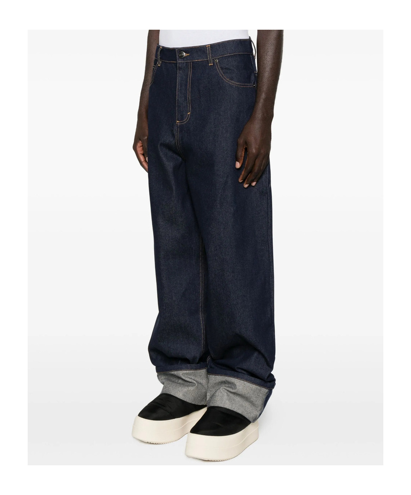 Charles Jeffrrey Loverboy Cuffed Jeans In Blue
