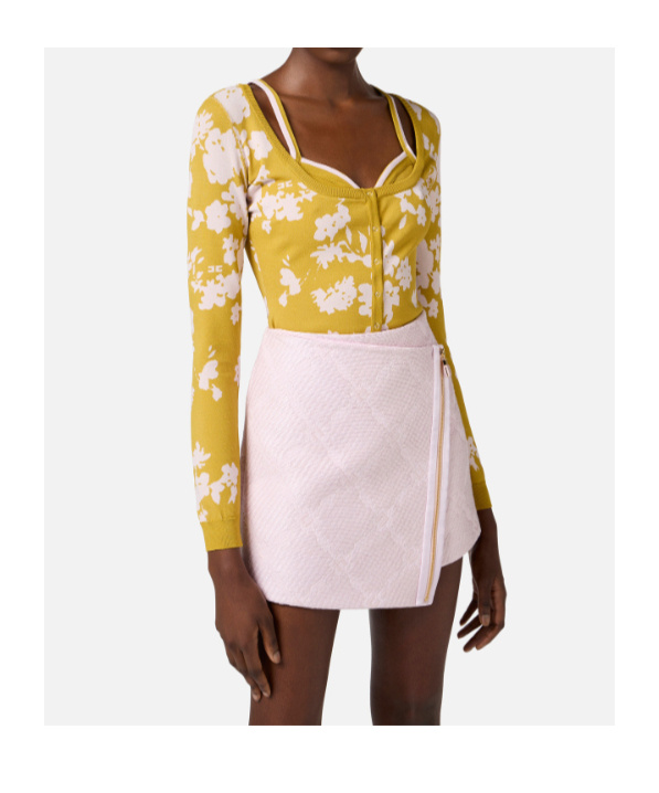 Elisabetta Franchi Floral-jacquard Cardigan In Pattern