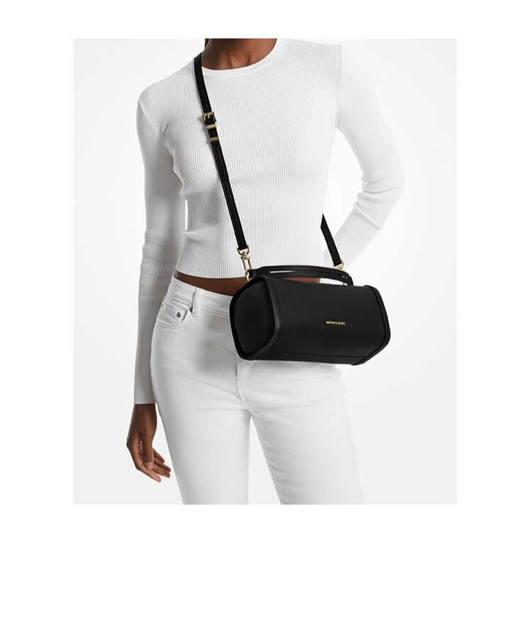 Michael Kors Small Top Handle Barrel Crossbody In Black