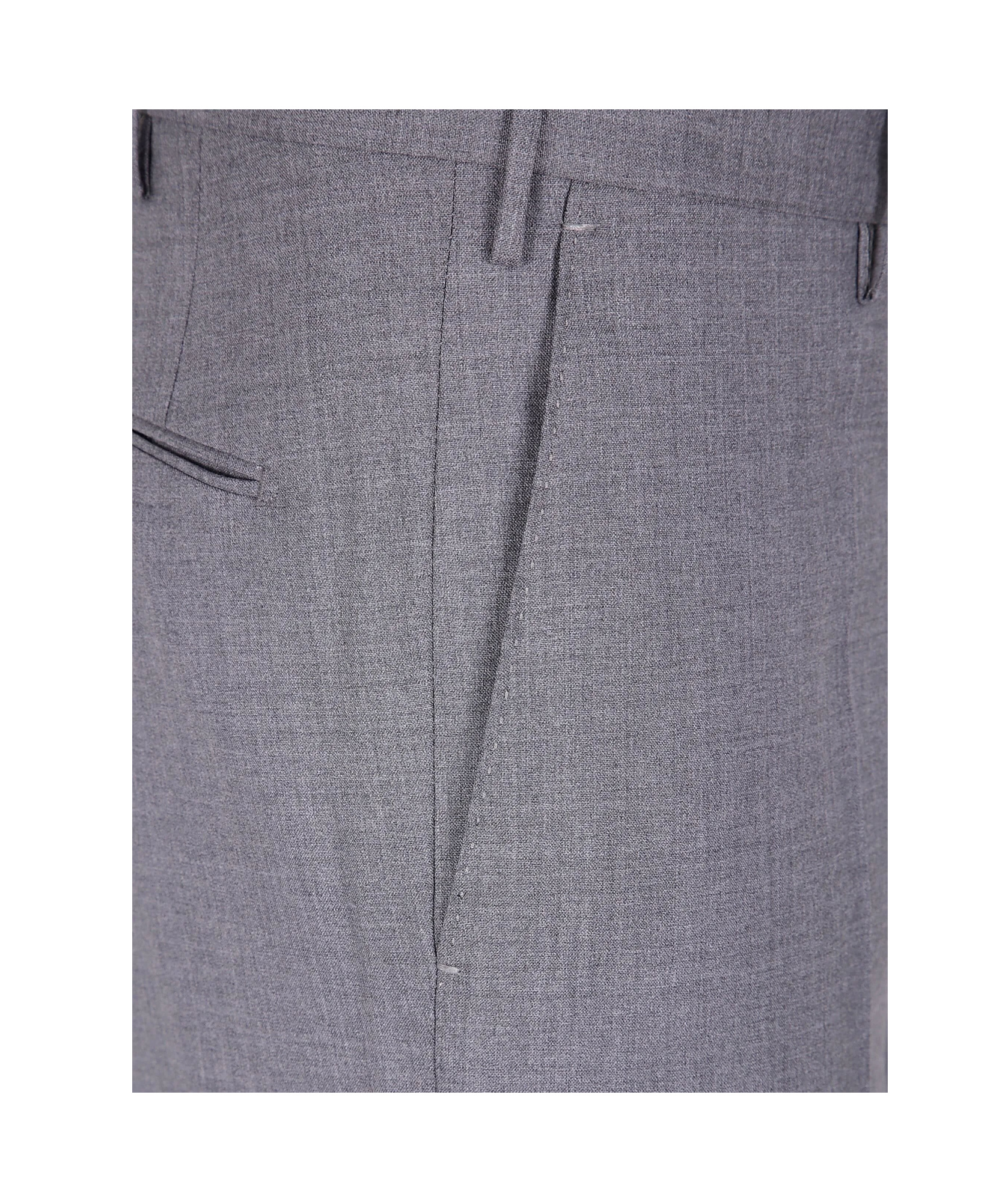 Incotex High-waisted Virgin Wool Chino Pants In Gray