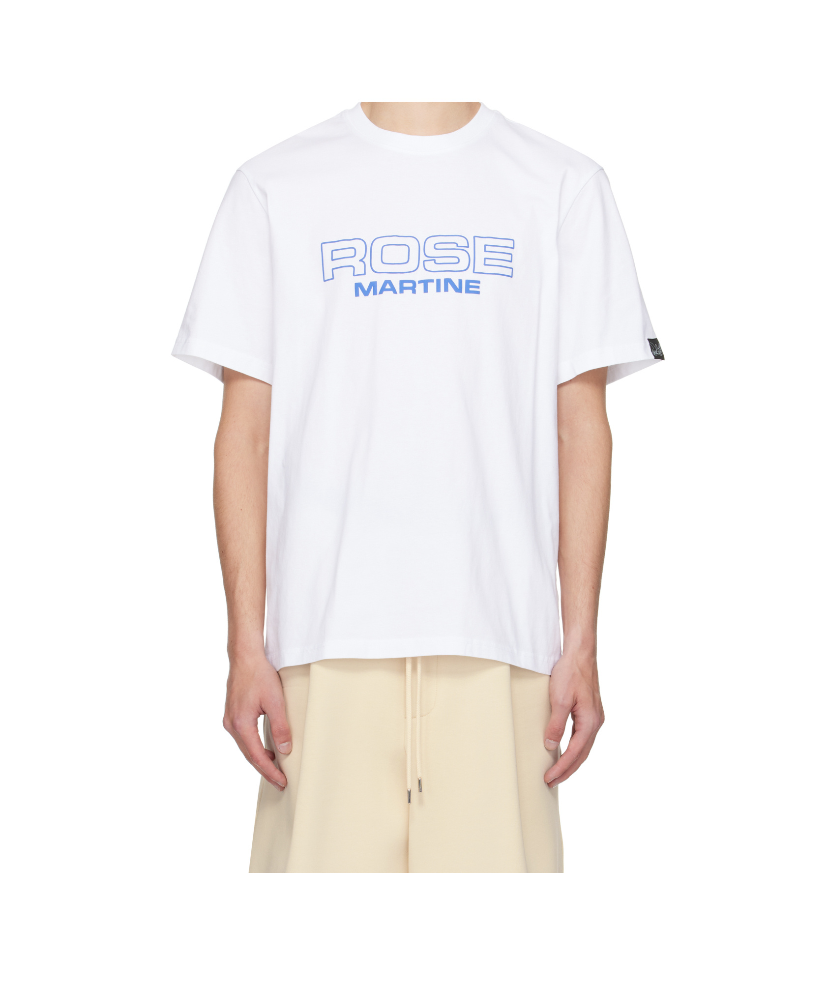 Martine Rose Regular Fit Crew Neck Short Sleeve Top In White