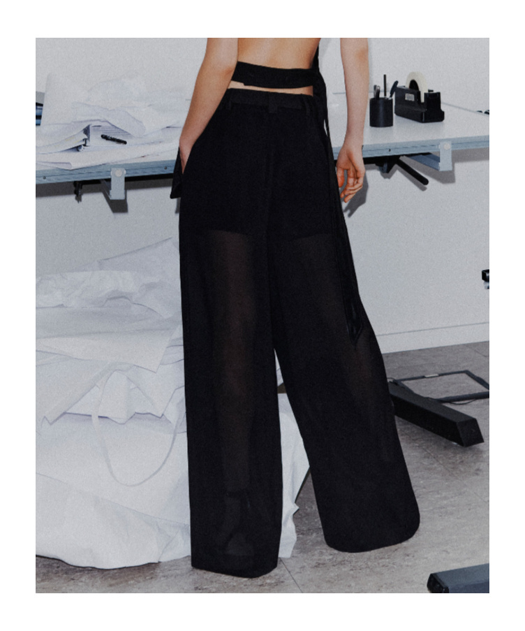 Marella Georgette Double Trousers In Black