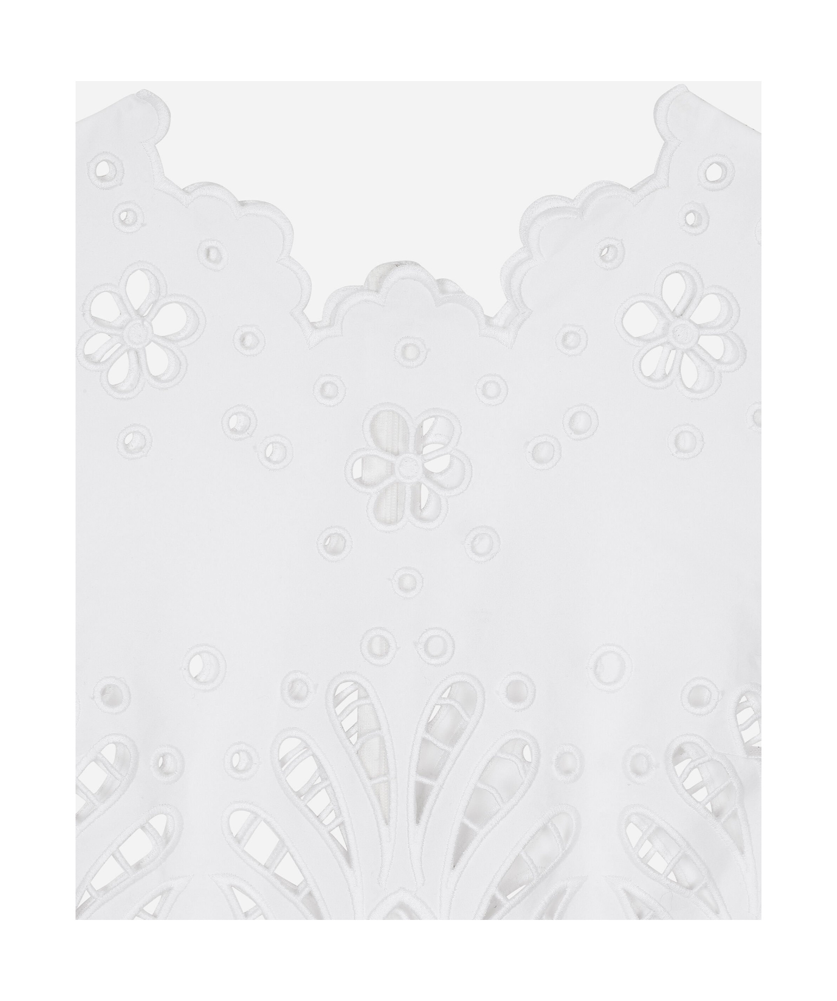 Dolce & Gabbana Cutout Embroidered Cotton Popeline Crop Blouse In White