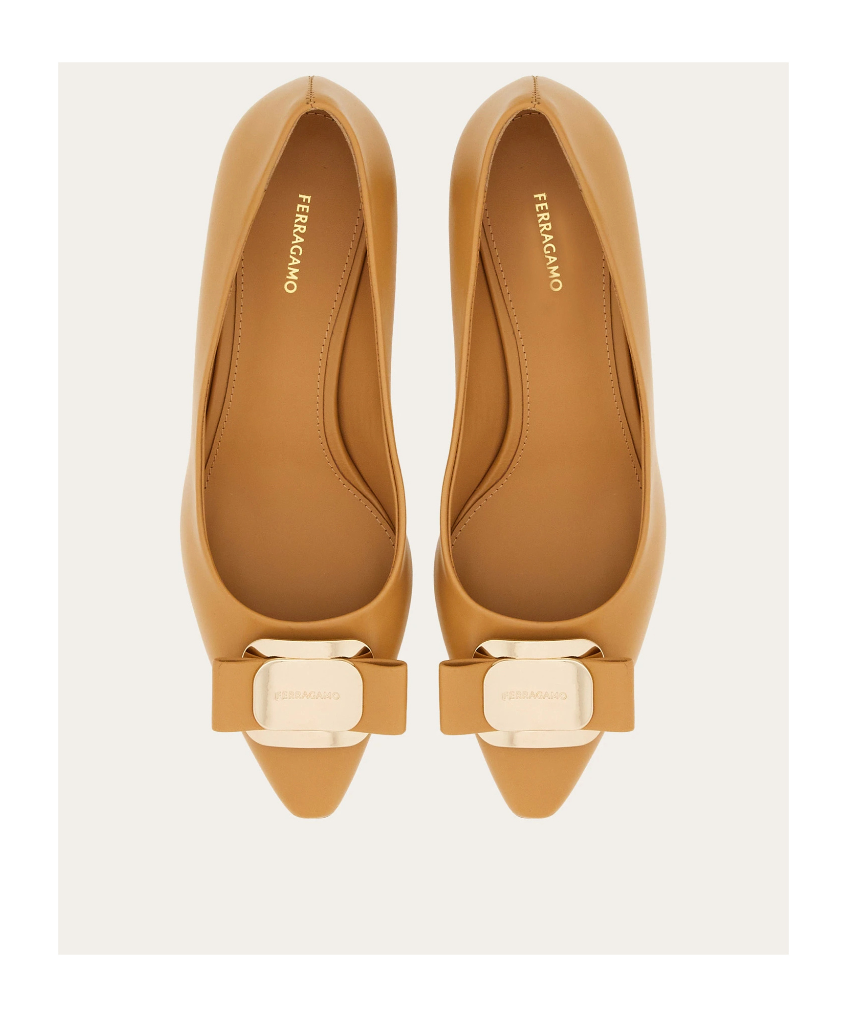 Ferragamo Kitten Heels In Brown