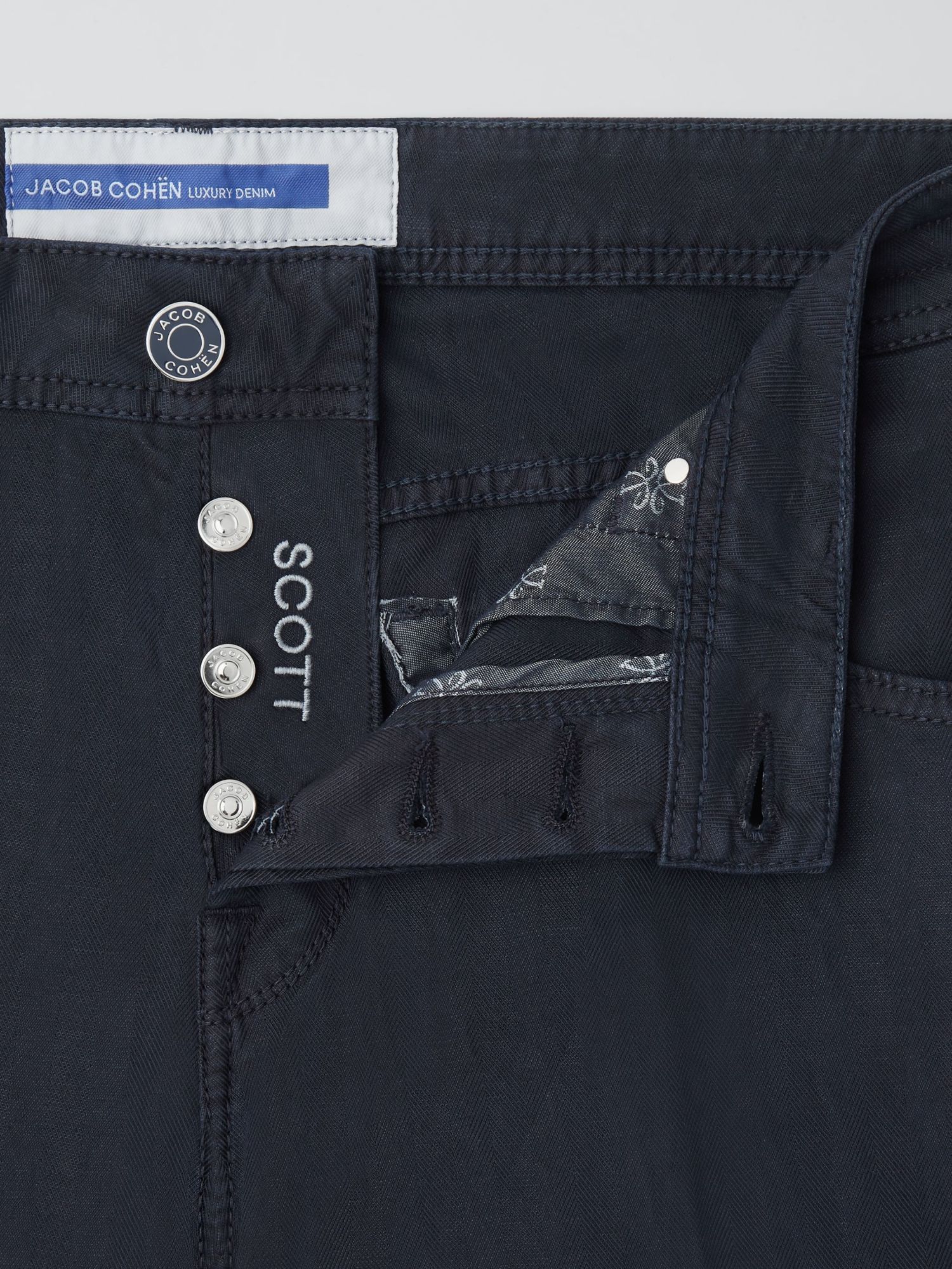 Jacob Cohen Herringbone Jeans In Black