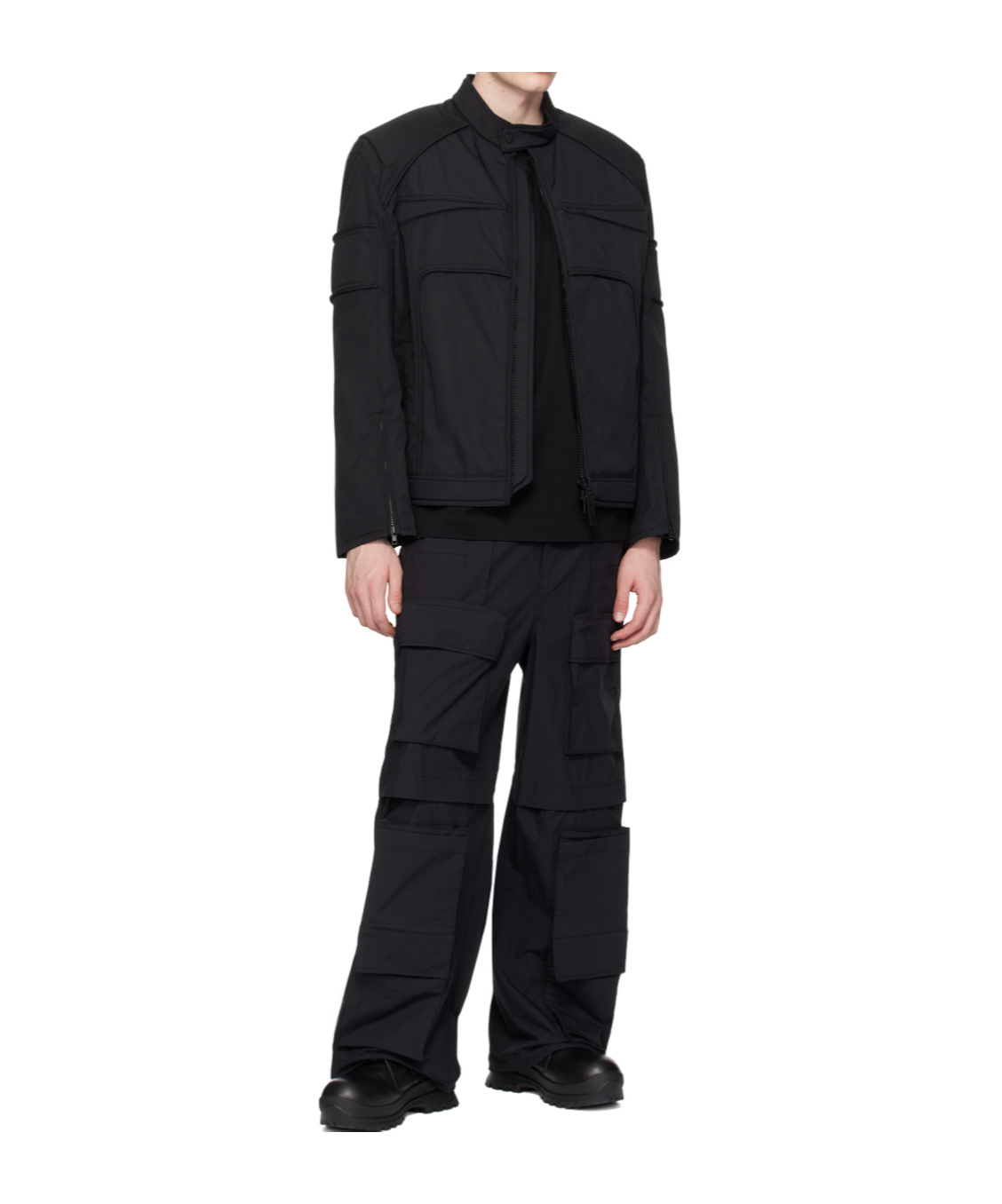Juunj Workwear Pocket Casual Pants In Black