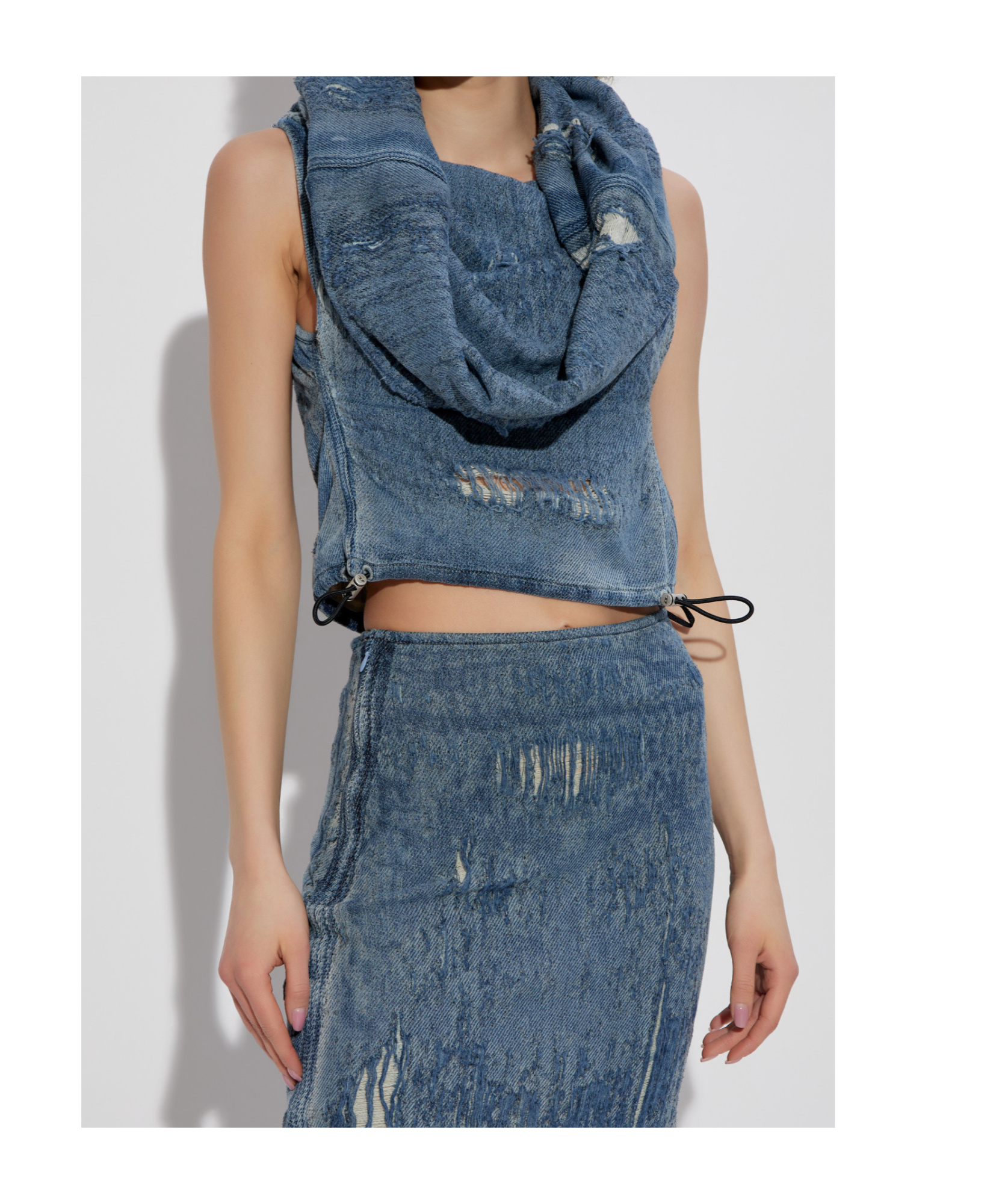 Diesel Blue De-vania-fsg Denim Top In Blue