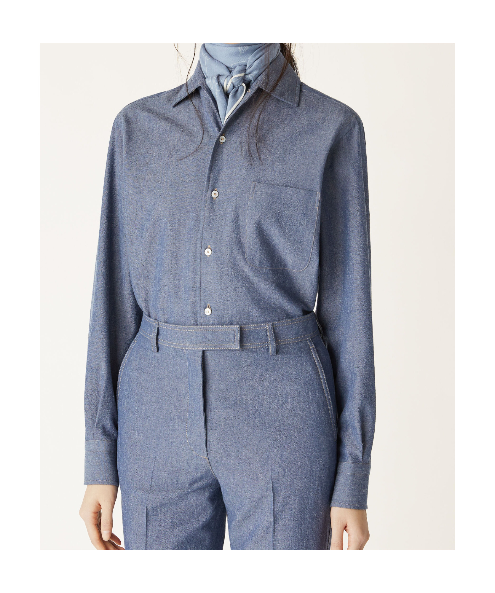 Loro Piana Long-sleeved Shirt In Blue