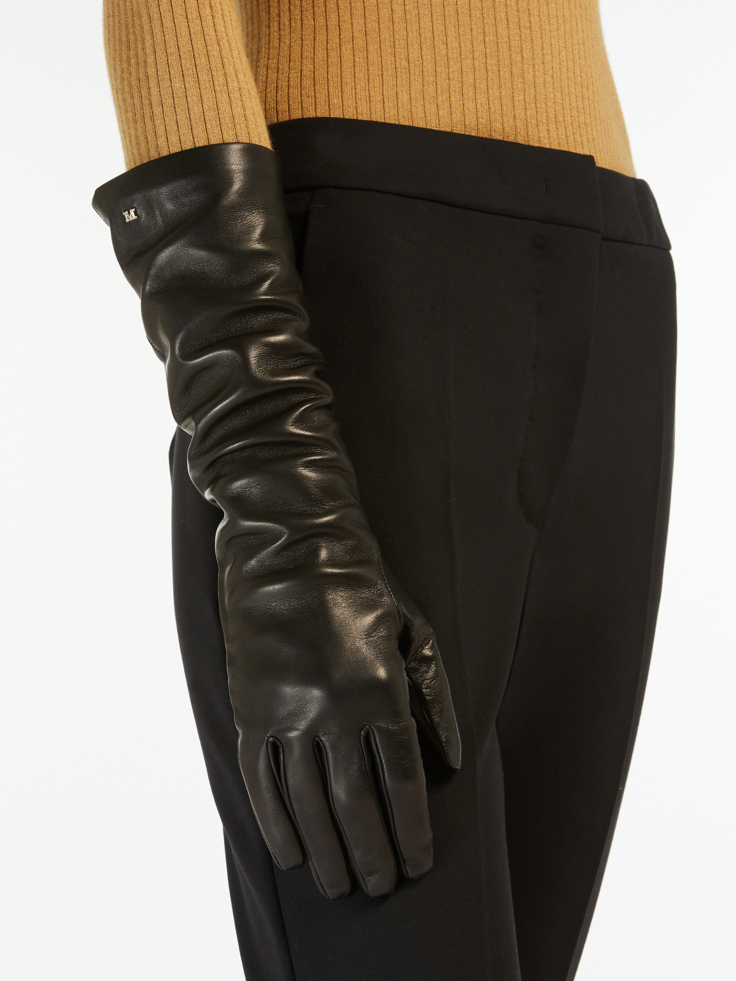 Shop Max Mara Long Nappa Leather Gloves