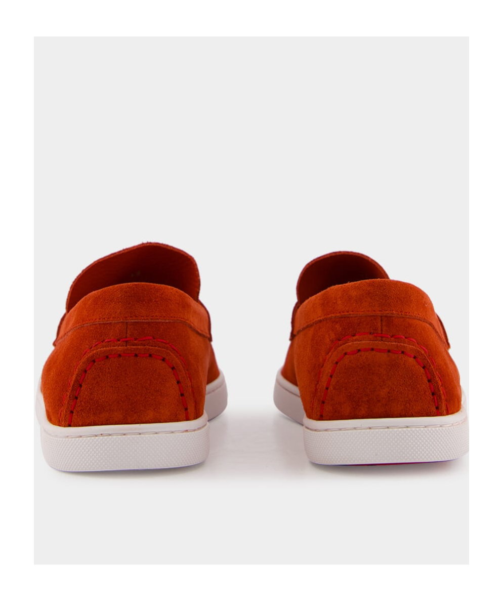 Christian Louboutin Round Toe Loafers In Red