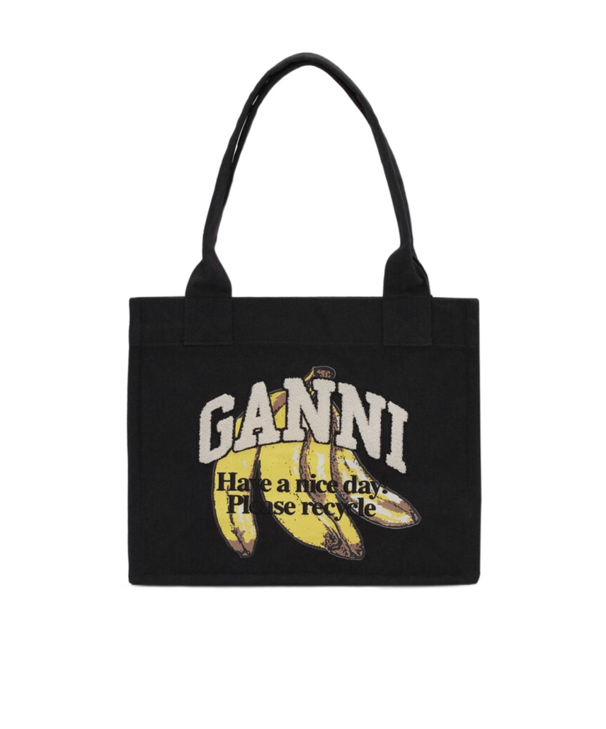 Ganni Banana Print Large Tote Bag