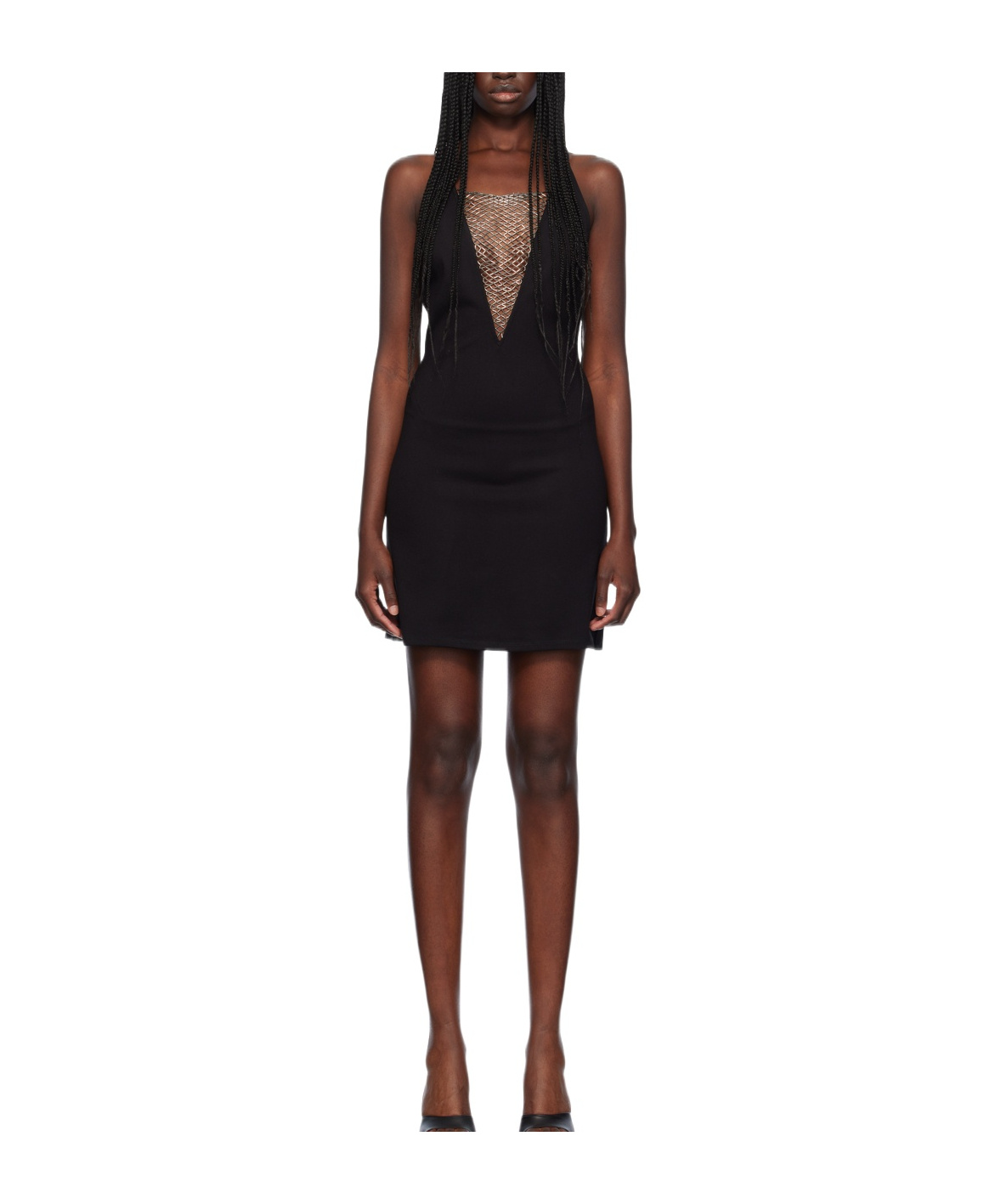 Staud Mini V-neck Dress In Black