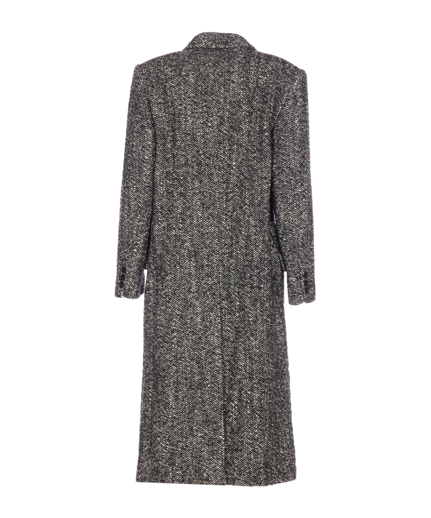Isabel Marant Ebyane Chevron Wool-blend Tweed Coat In Gray