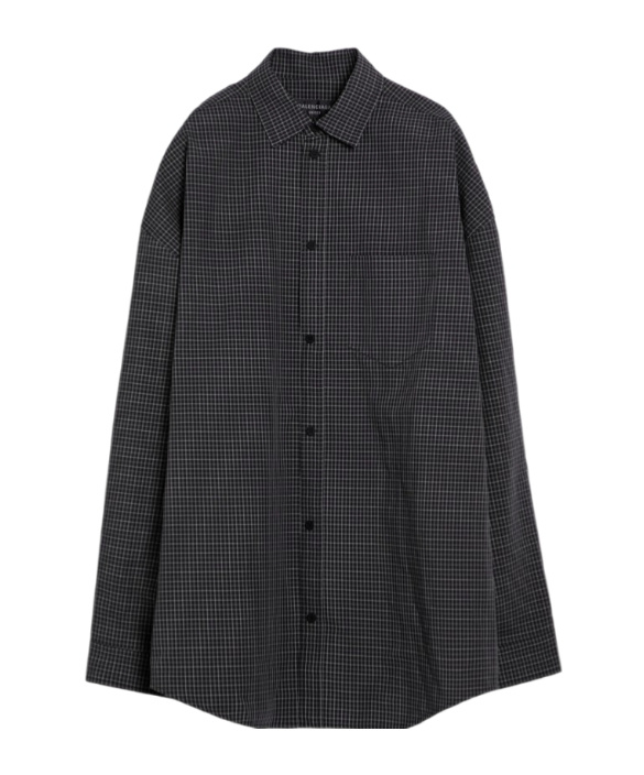 Balenciaga Check Shirt In Black