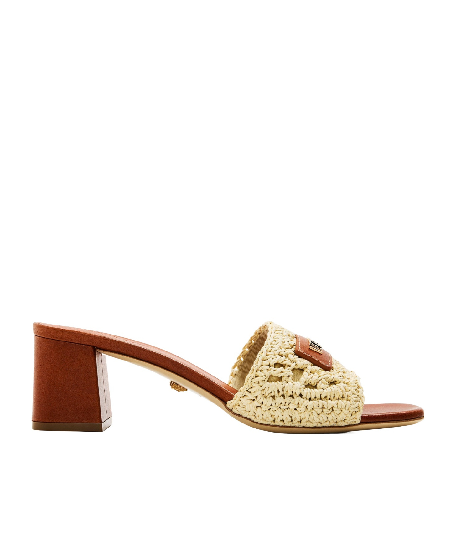 Versace Heeled Mules In Nude