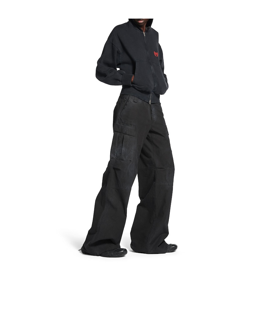 Balenciaga Women's Flared Cargo Pants In Black In Black