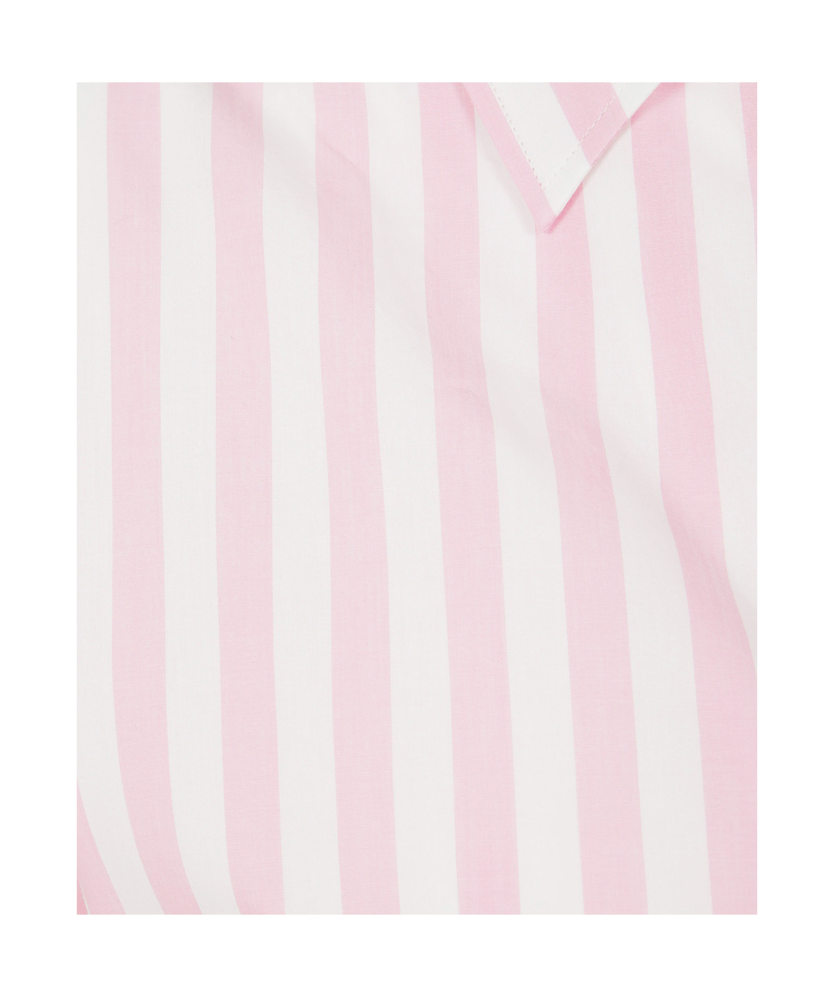 Aspesi Striped Poplin Top With Polo Collar And Side Slits In Pink Stripe