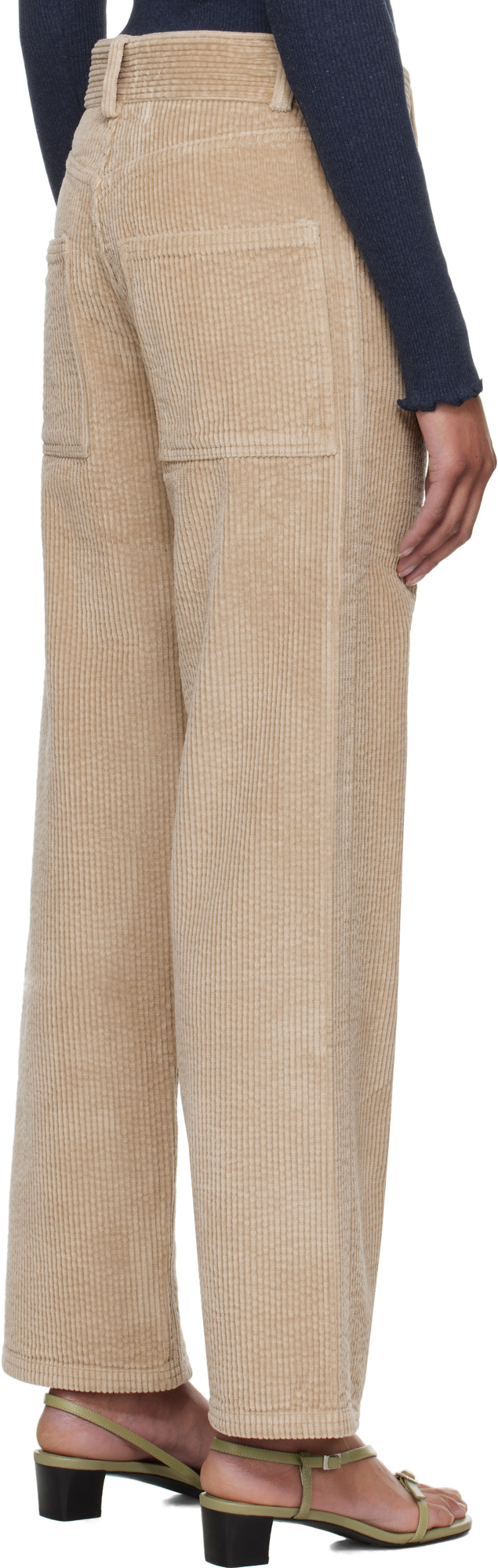 Baserange Casual Pants With Belt Loops In Neutral