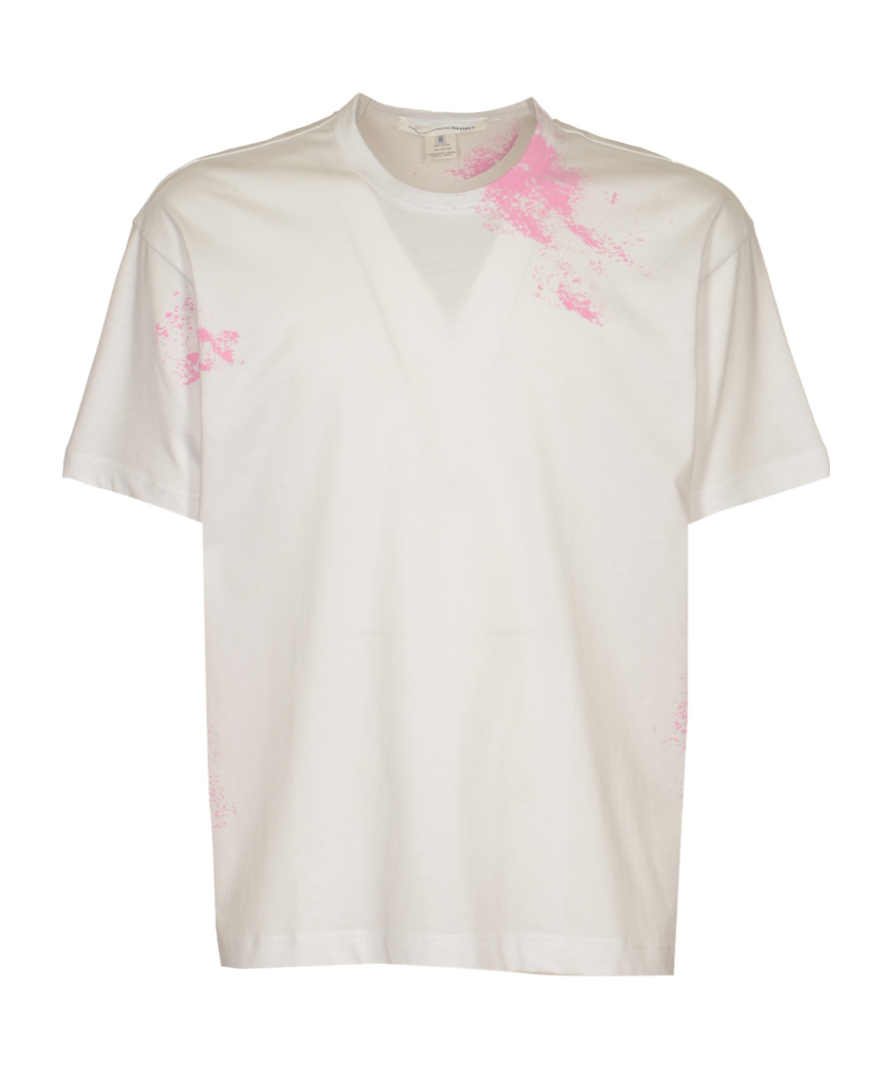 Comme Des Garçons T-shirt With Round Neck And Short Sleeves In White