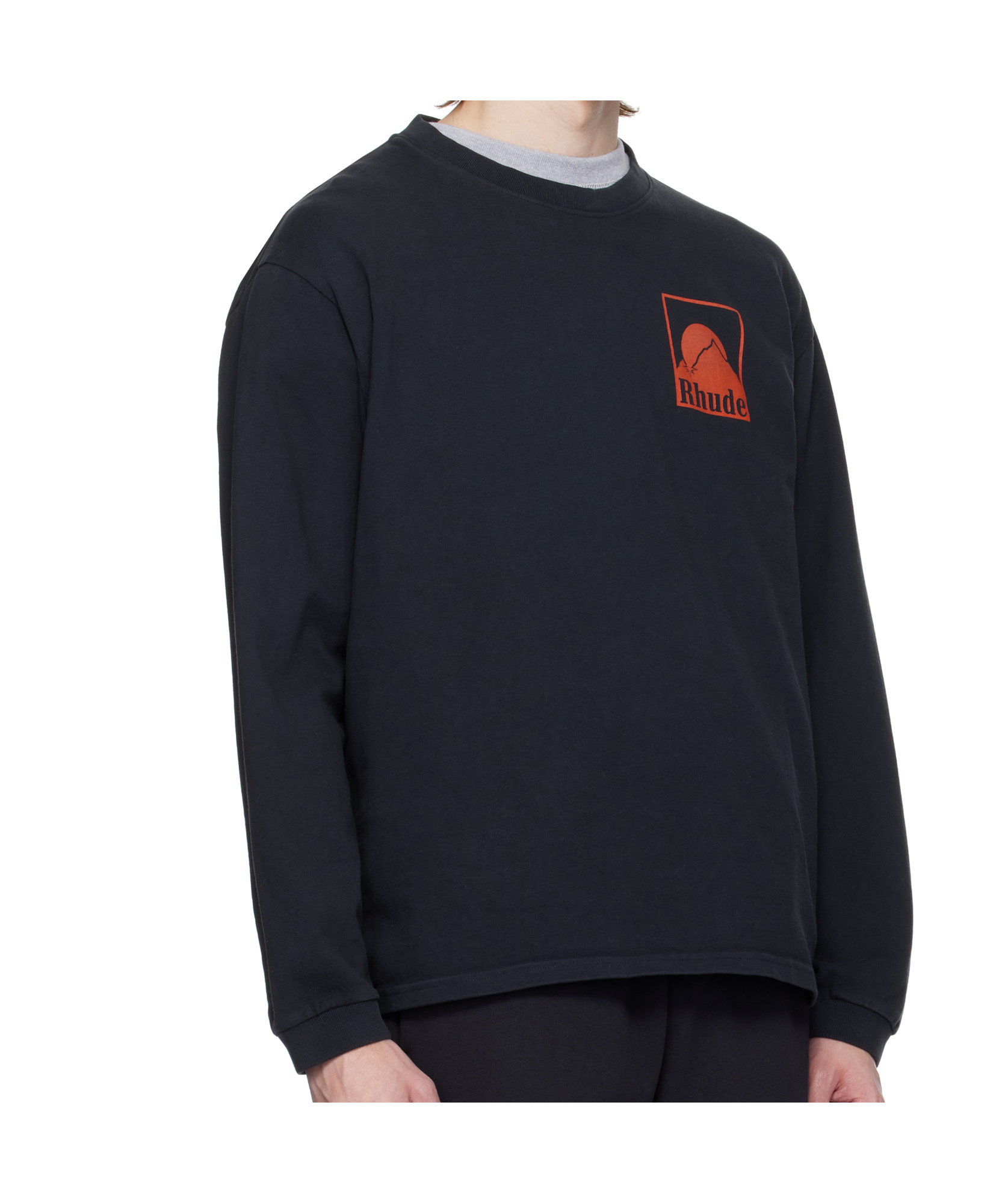Rhude Black Moonlight Badge Ls T-shirt In Black