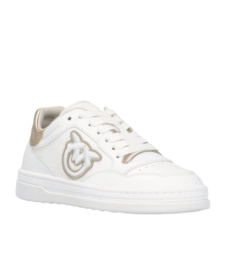 Shop Pinko Mandy 01 Leather Sneakers In White