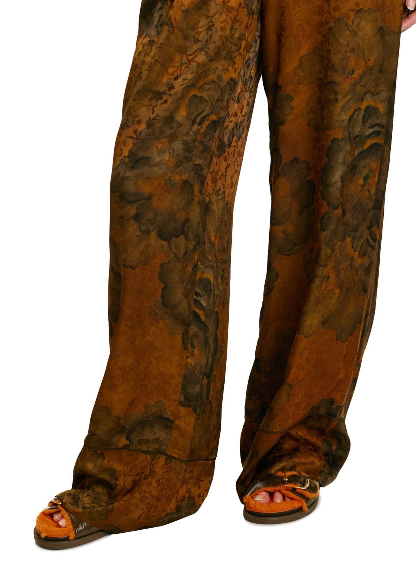Momoní Wide-leg Casual Pants In Brown