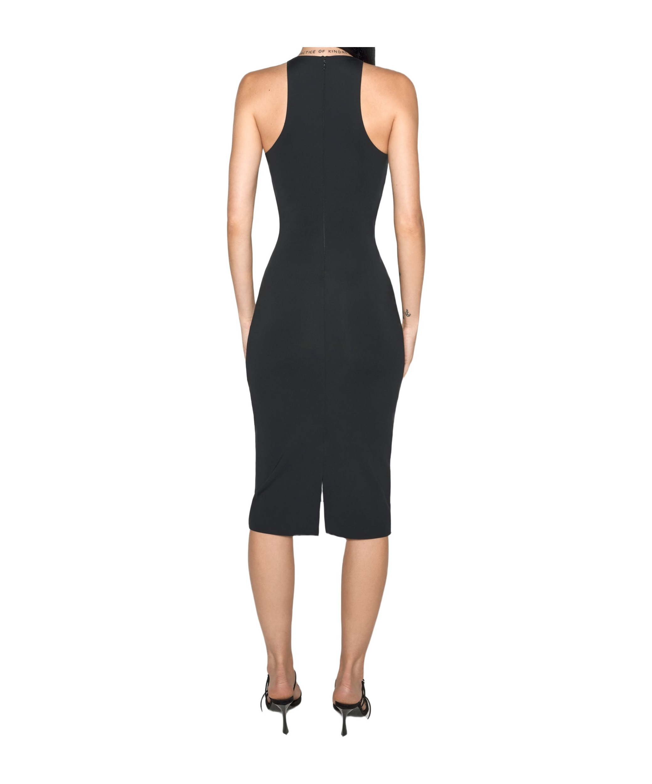 Mugler Black Star Sleeveless Midi Dress In 1999 Black