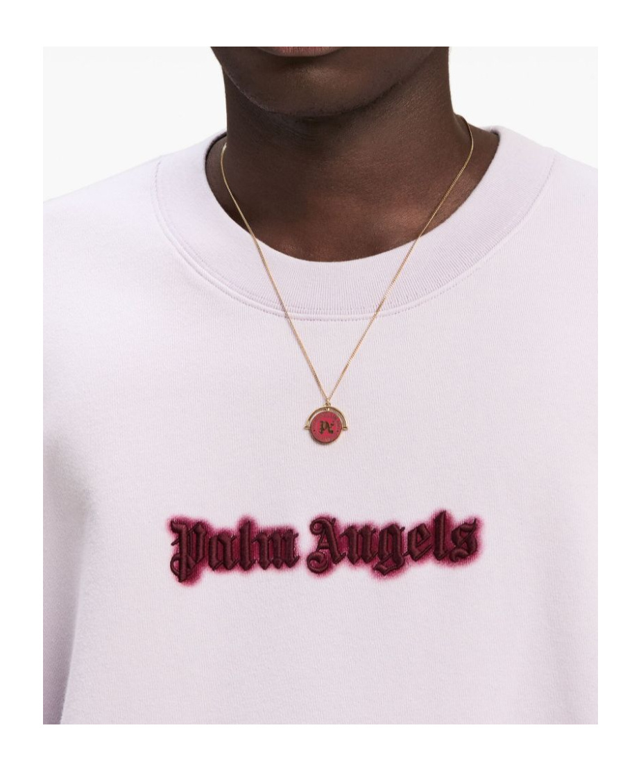 Palm Angels Logo-print Cotton Sweatshirt In Purple