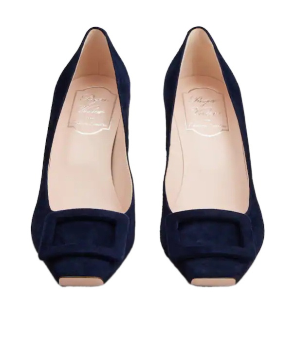 Roger Vivier Trompette Pumps In Suede In Blue