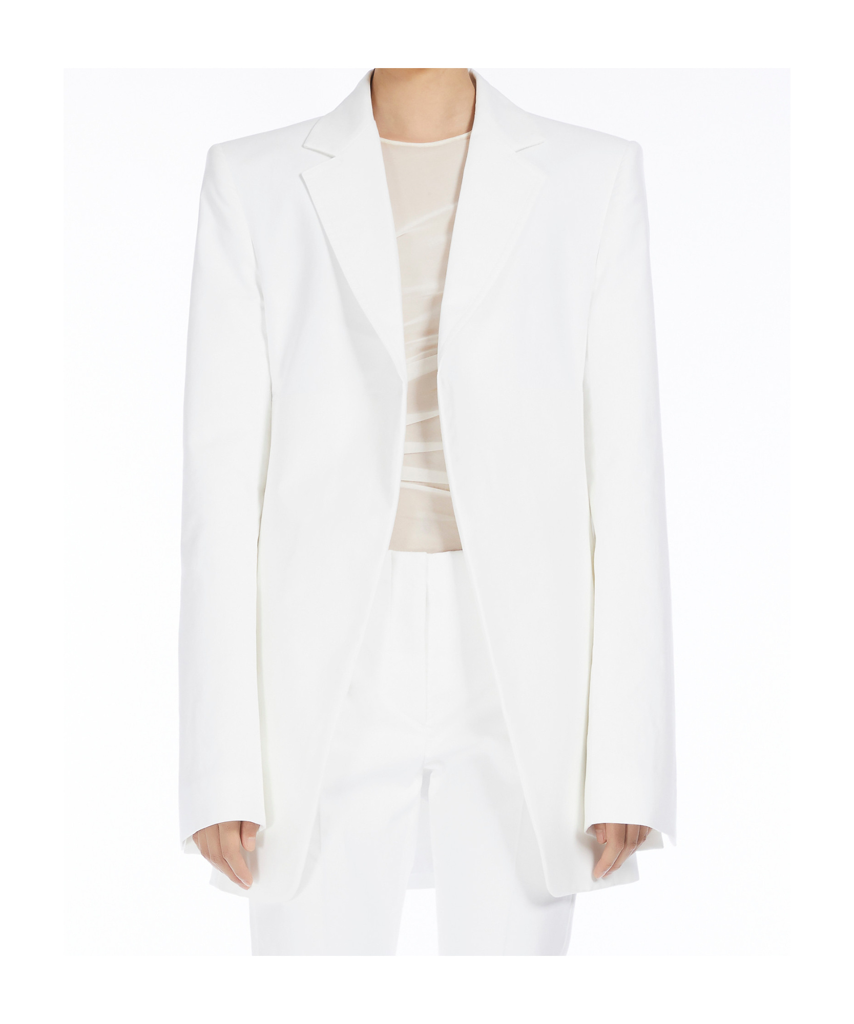 Sportmax Stretch Bi-material Blazer In Optical White