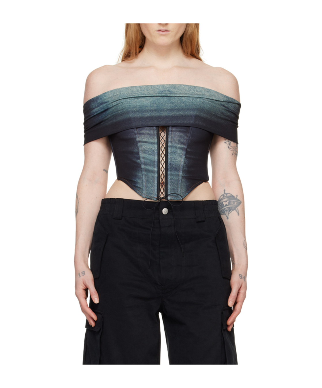 Misbhv Plain Jersey Strapless Top In Black