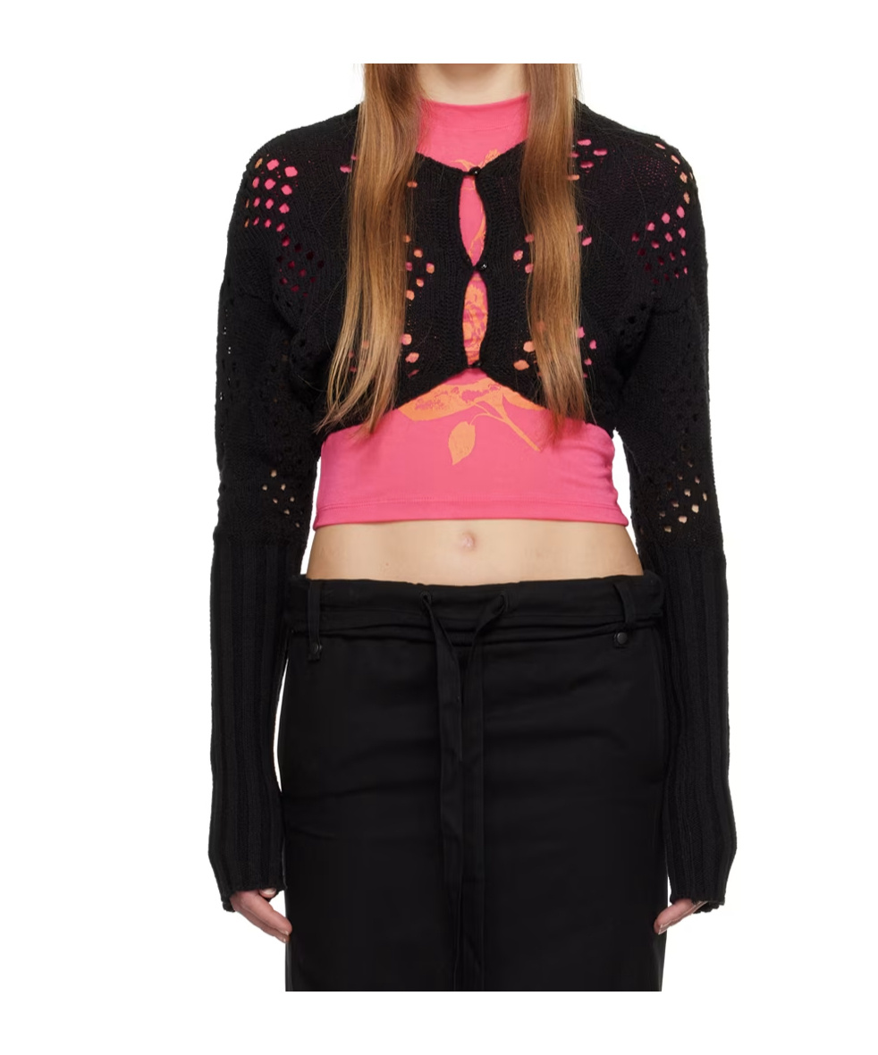 Open Yy Argyle Cardigan In Black