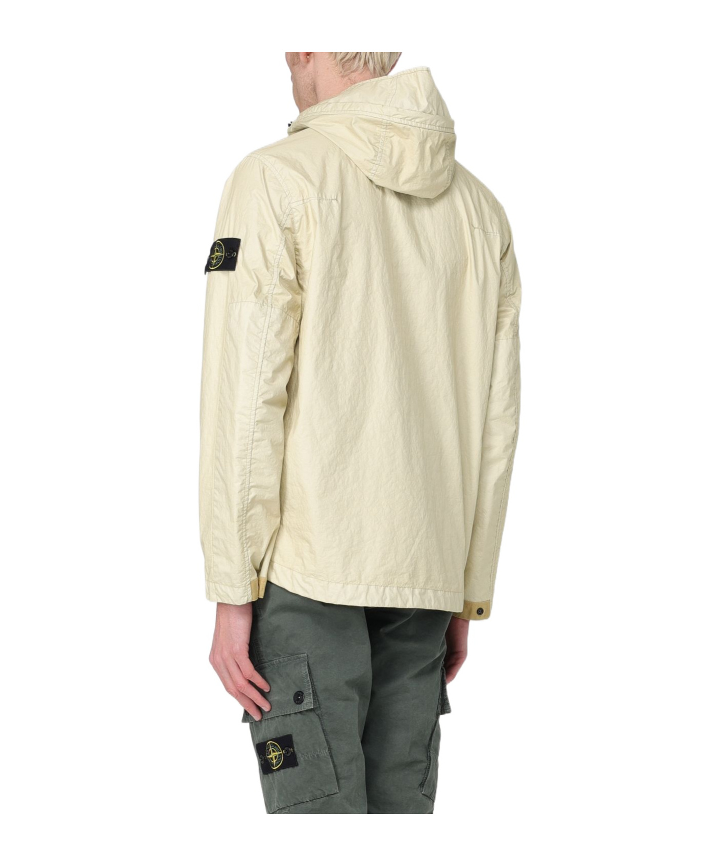 Stone Island Compass-badge Jacket In Nude