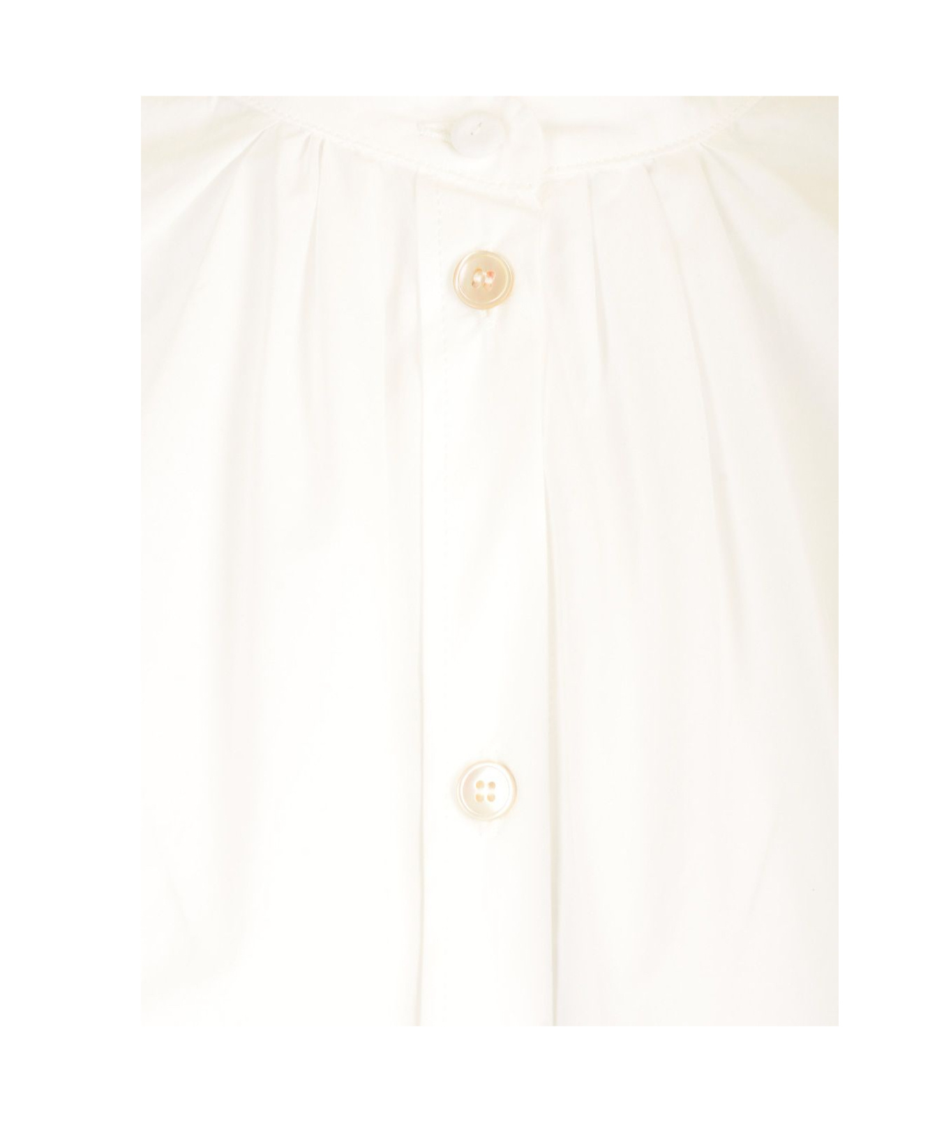Forte Forte Cotton Blend Voile Bohemian Collar Shirt In White