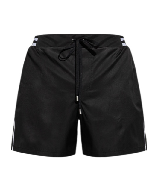 Shop Balmain Stripe-detail Swim Shorts In Black