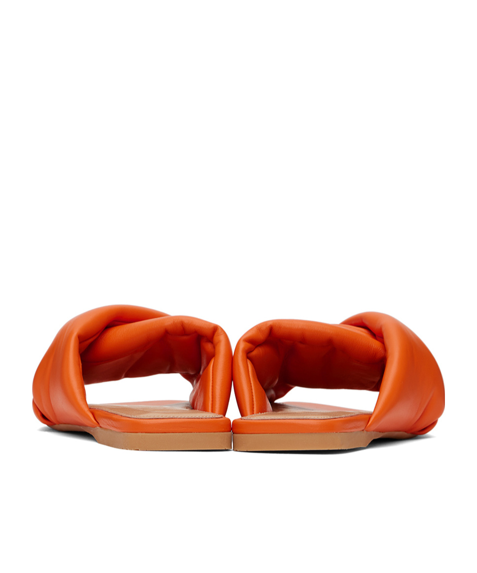 Jw Anderson Twist Cross-strap Slippers In Orange