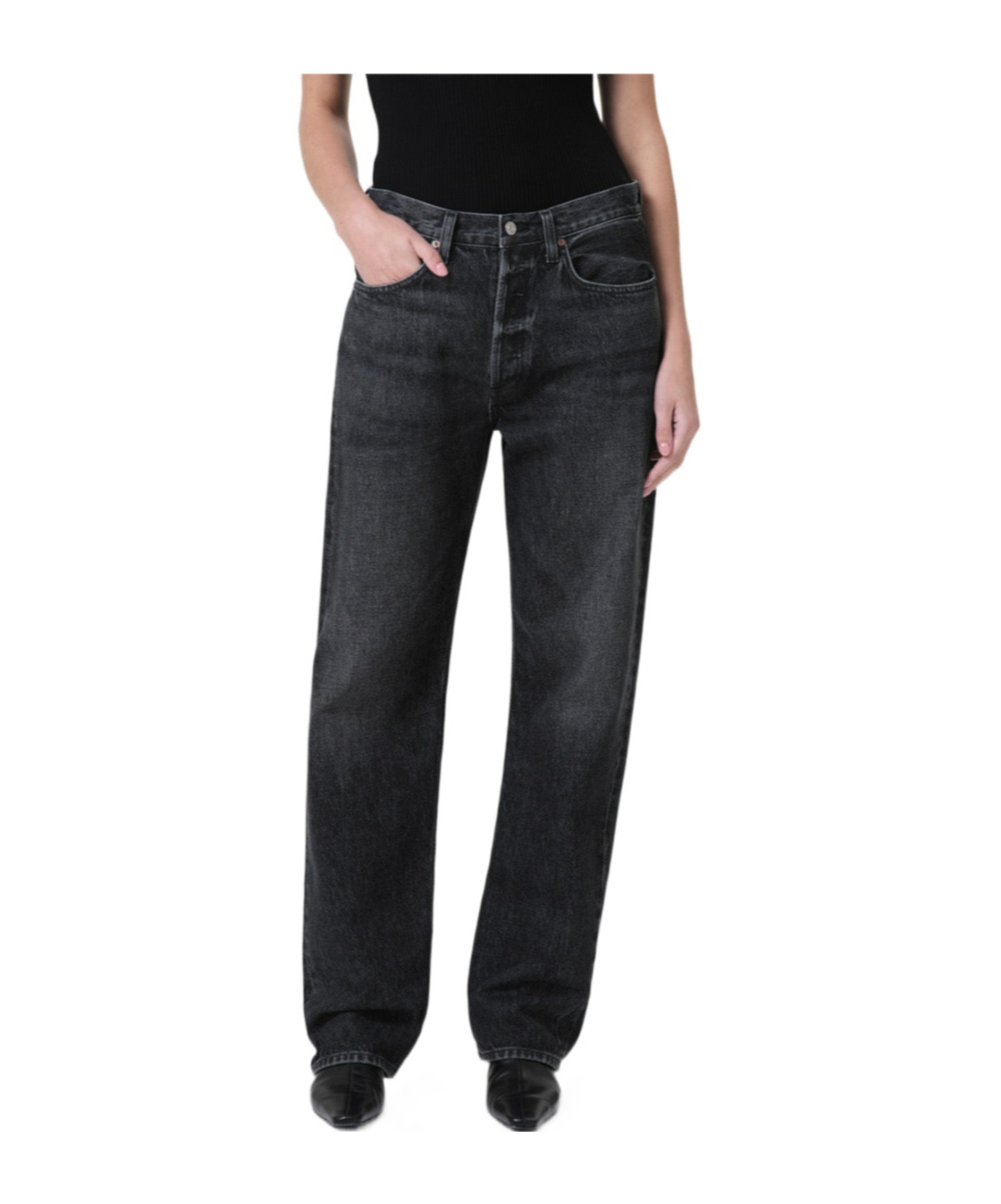 Agolde Kelly High Rise Jean In Eclipse In Black