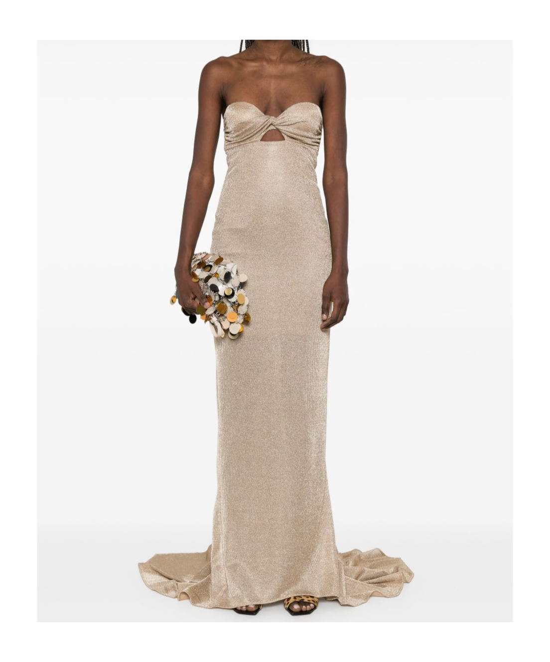 Giuseppe Di Morabito Tone Metallic Threading Maxi Dress