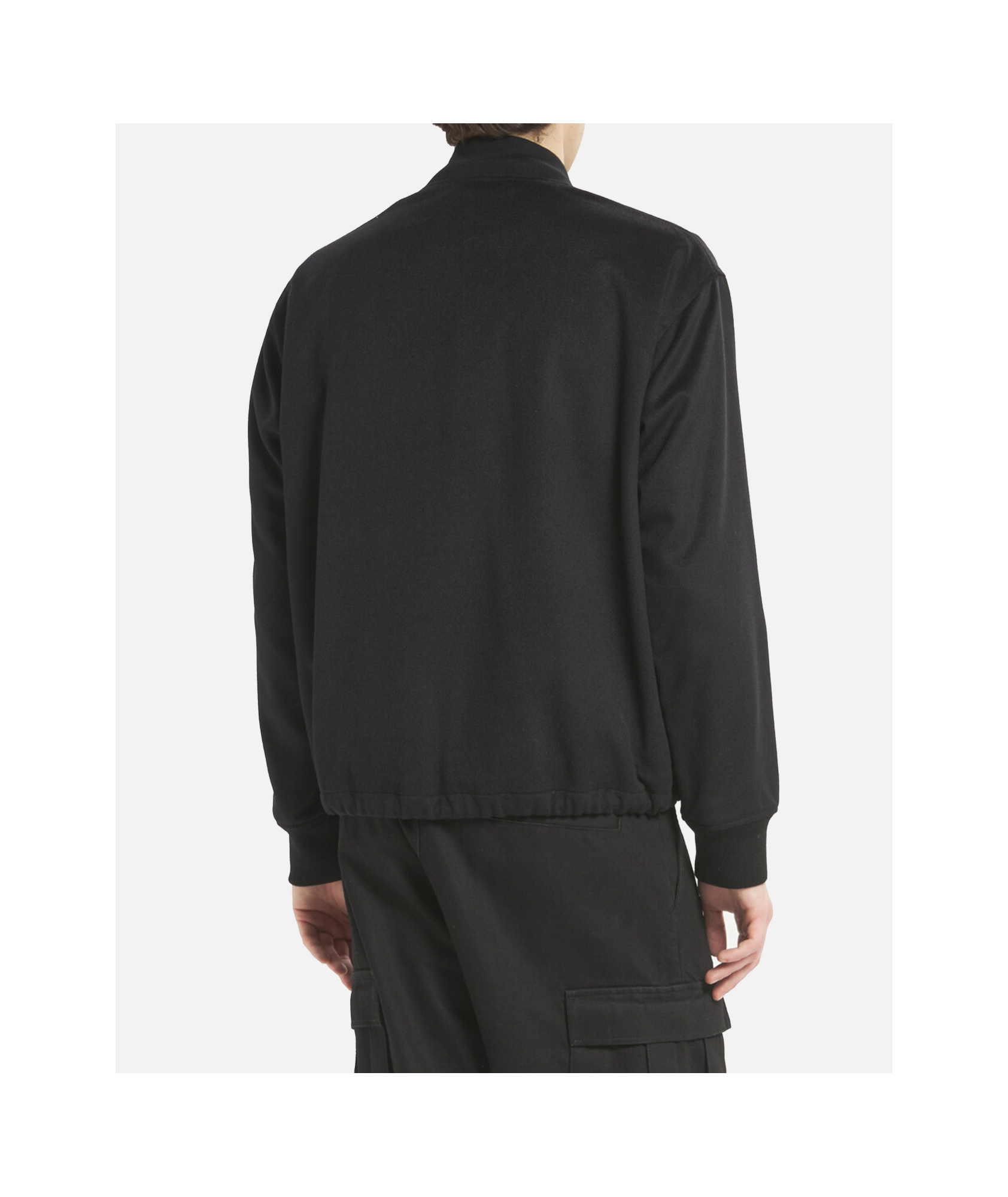 Barena Venezia Wool Zip-front Bomber Jacket In Black