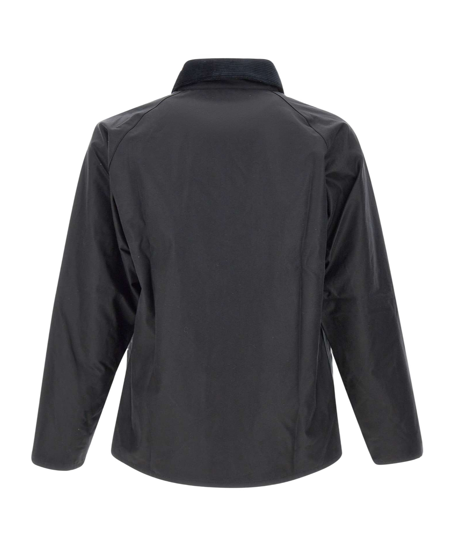 Barbour Corduroy-collar Waxed-cotton Jacket In Black