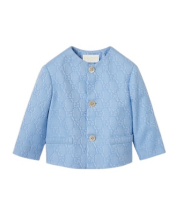 Gucci Long-sleeved Casual Jacket In Blue