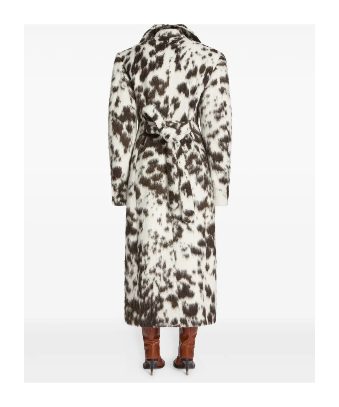 Dries Van Noten Spotted Belted Coat In Neutral