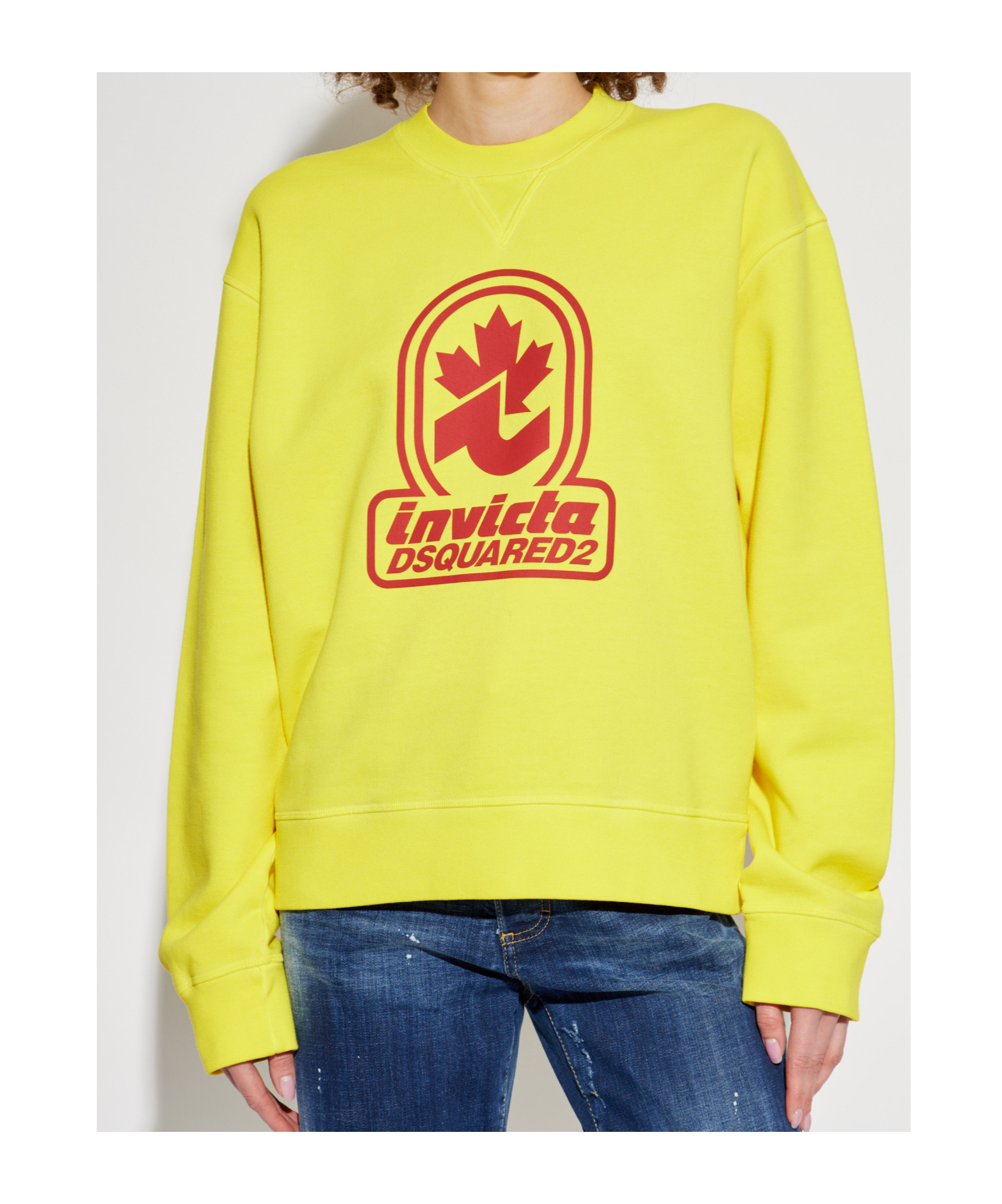 Dsquared2 Printed Sweatshirt In Yellow