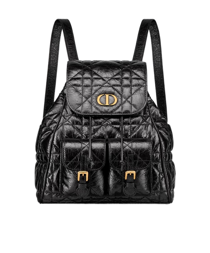 Dior Caro Medium Backpack In Black