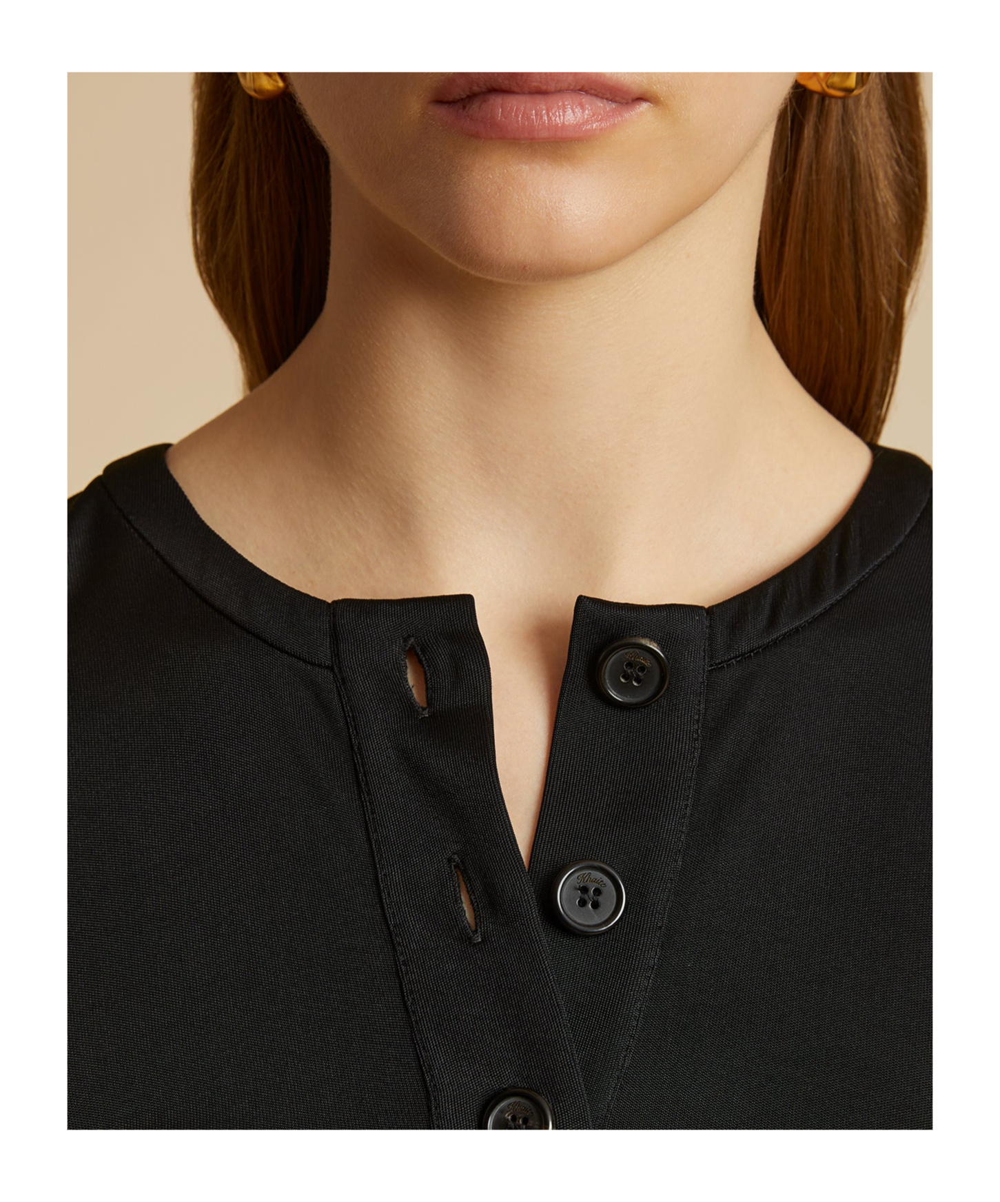 Khaite Janelle Cotton Blend Bodysuit In Black