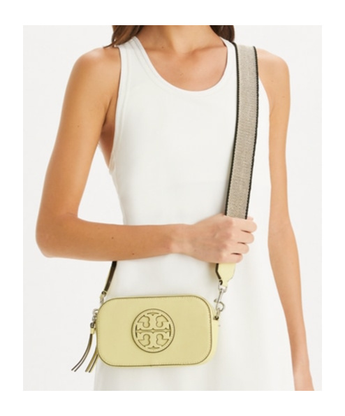 Tory Burch Miller Matte Mini Leather Crossbody Bag In Yellow