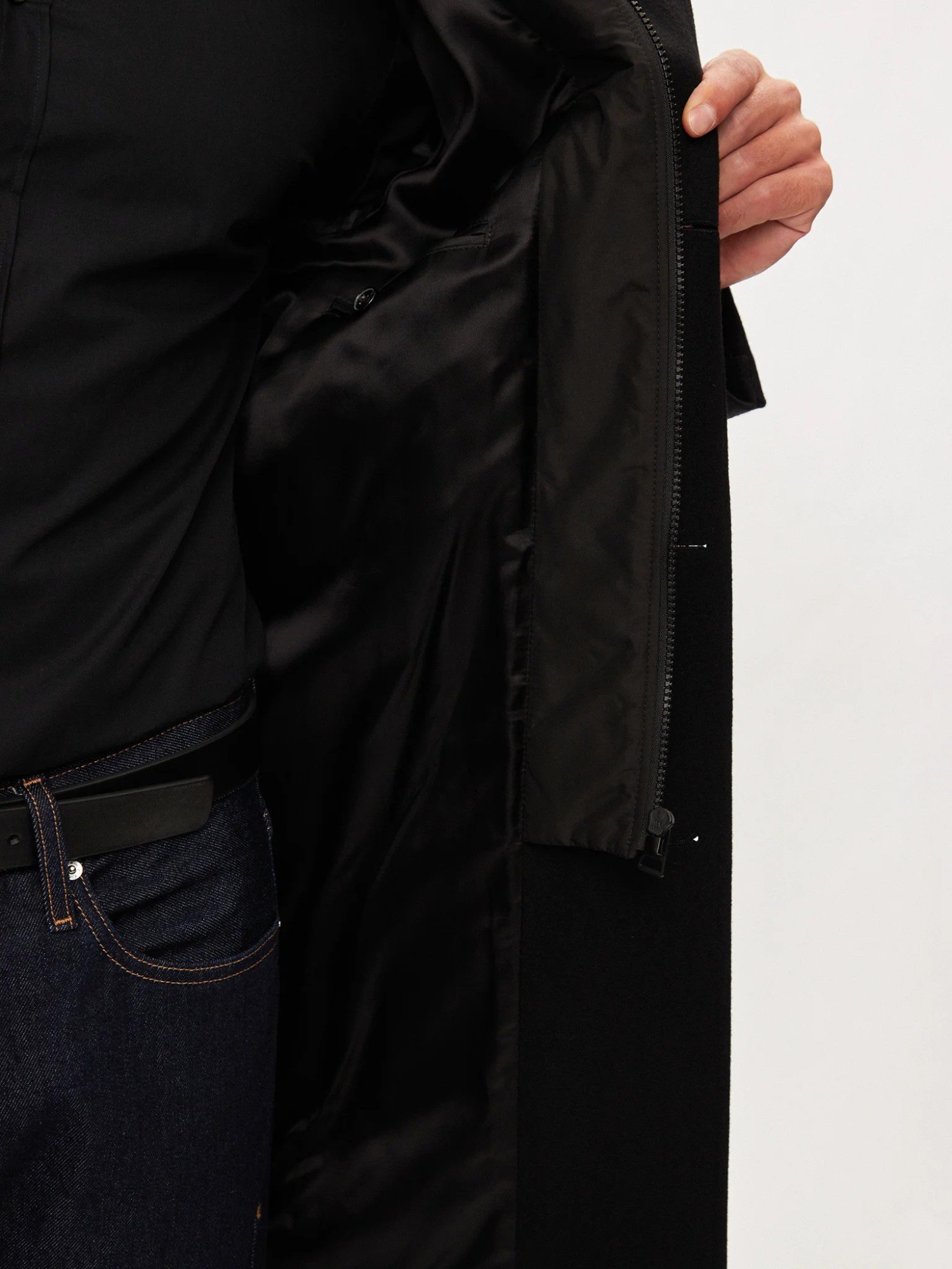 Hugo Boss Long-sleeved Coat In Black