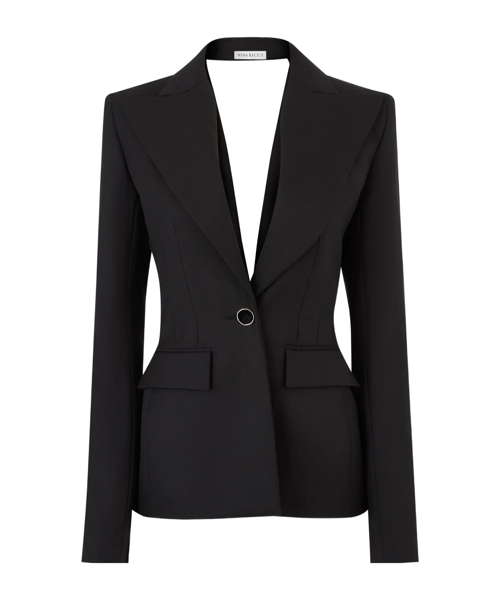 Nina Ricci Open Draped Back Jacket In Black