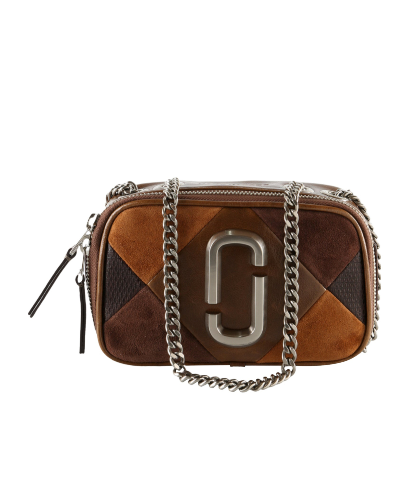 Marc Jacobs The Snapshot Patchwork Leather Crossbody Bag In Brown